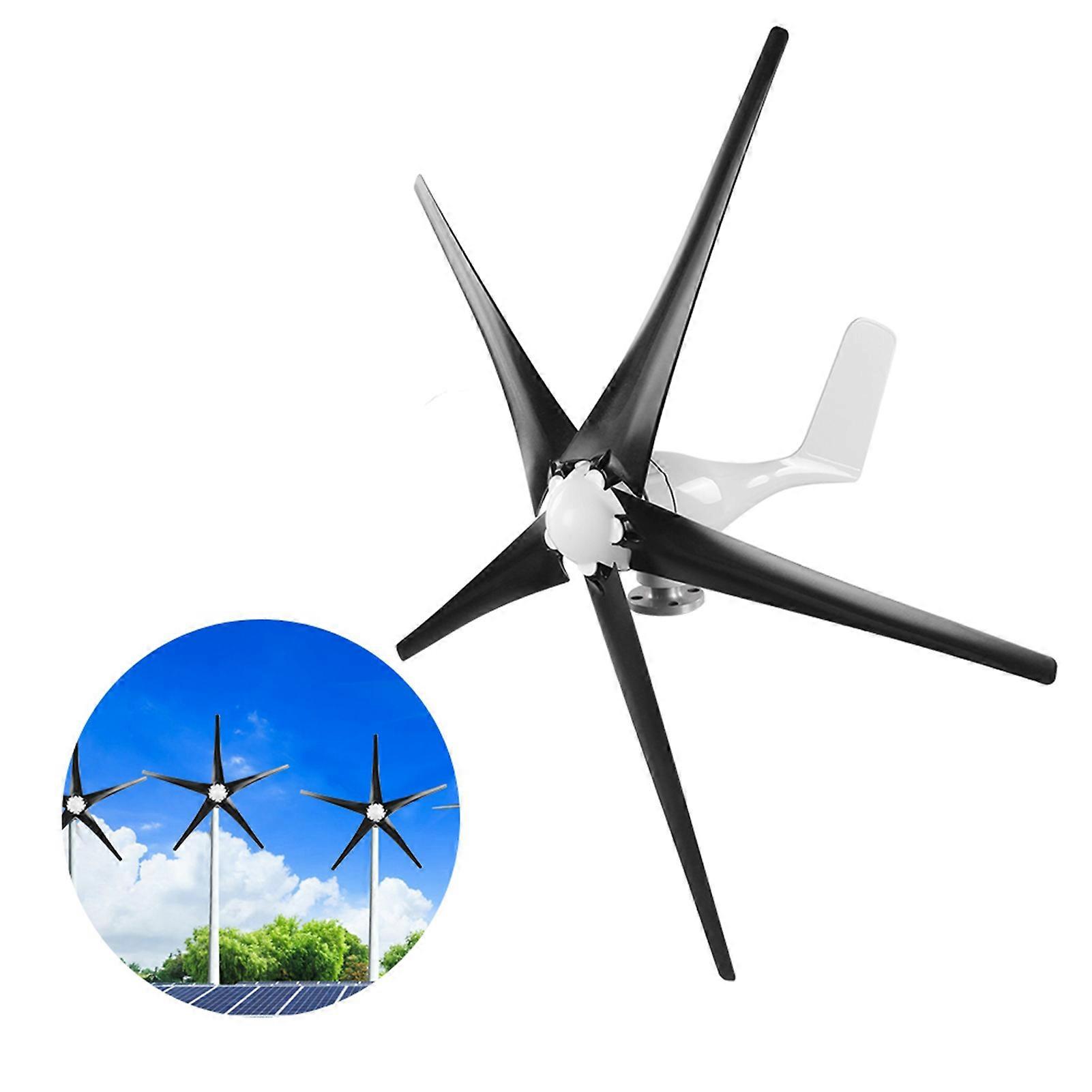 200W 5-Blade Wind Turbine Generator 1.2m Black 24V 12m/s