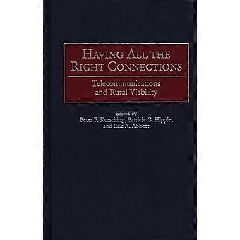 Having All The Right Connections Telecommunications And Rural Viability - Peter F. Korsching - Hardcover - en Book