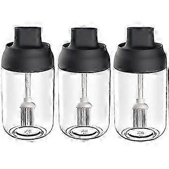 Kitchen Seasoning Containers 3 Pack Glass Spice Jars Container Transparent Sealed Storage