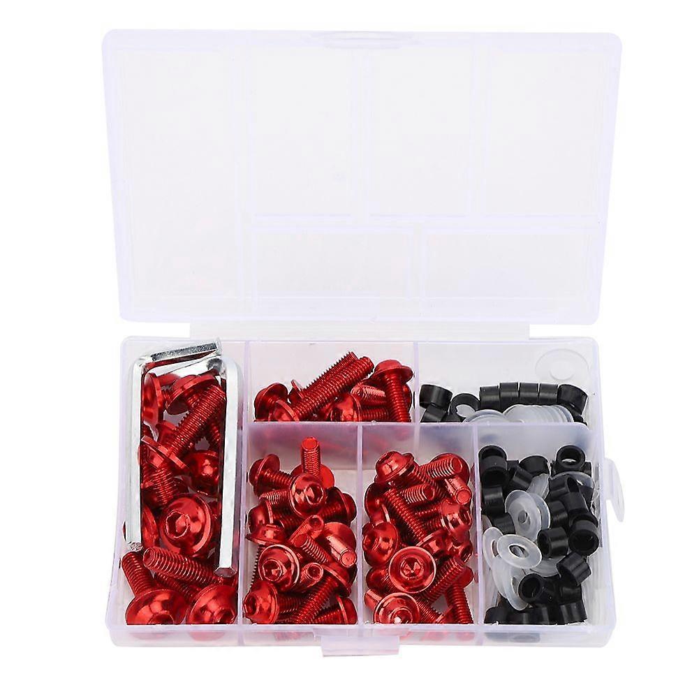 158Pcs/Set Universal Fairing Bolts Gasket Wrench Kit Motorcycle AccessoryRed