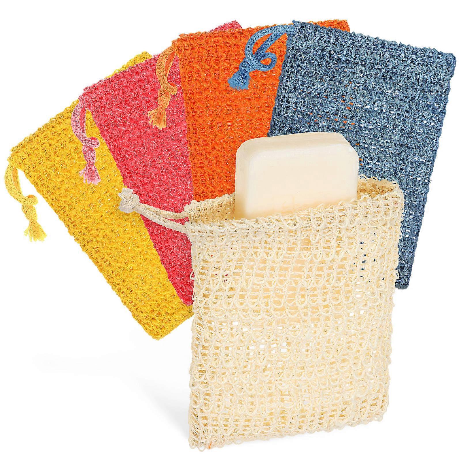 Soap Bags Cotton Linen for Foaming 10Pcs Exfoliating Soap Pouches