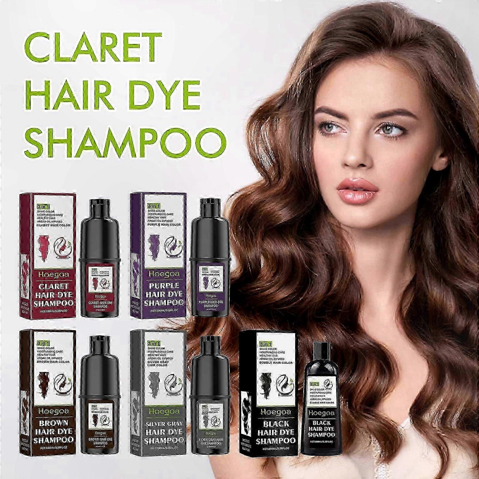 3-in-1 Shampoo for Instant Gray Coverage, Suitable for Men & Women, Hair Color Solution