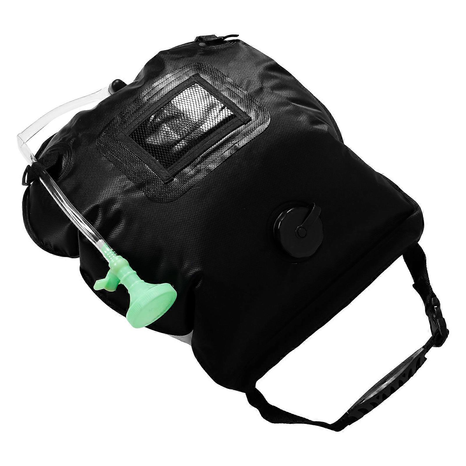 Portable Solar Shower Bag Waterproof Construction For Campers Travelers 20L Rectangular Shape 1Set