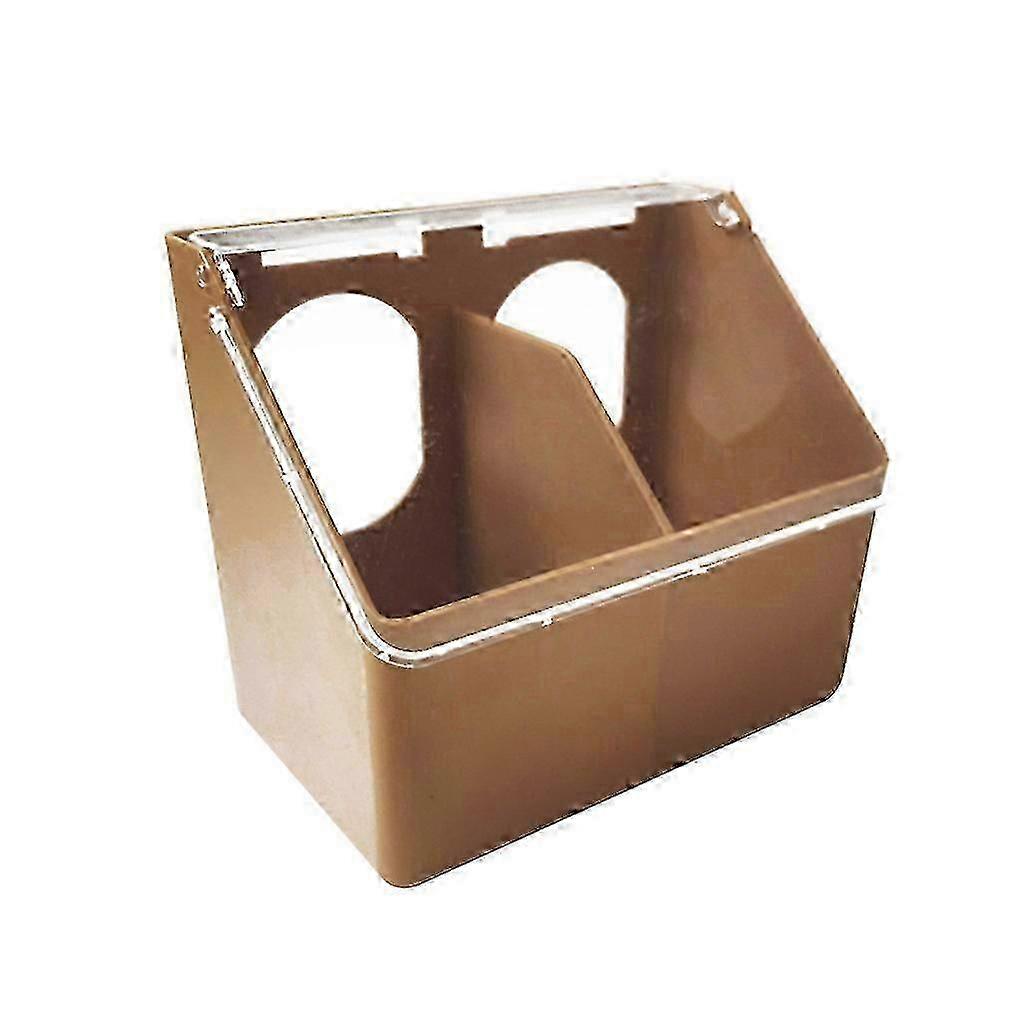 Bird Plastic Feeding Bowl 2 Holes Hanging Water Cups with Hooks for Chickens