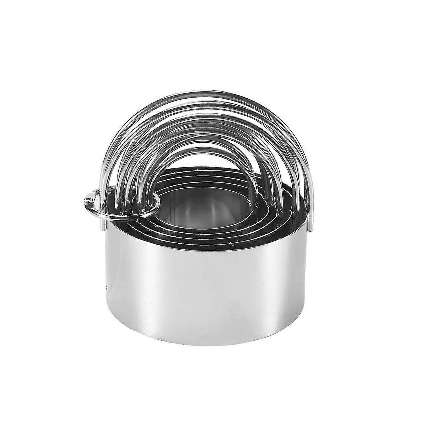 5 Pcs Biscuit Cutter with Handle - Stainless Steel Round Circle Donut Cutter Cookie Cutter Baking Mo