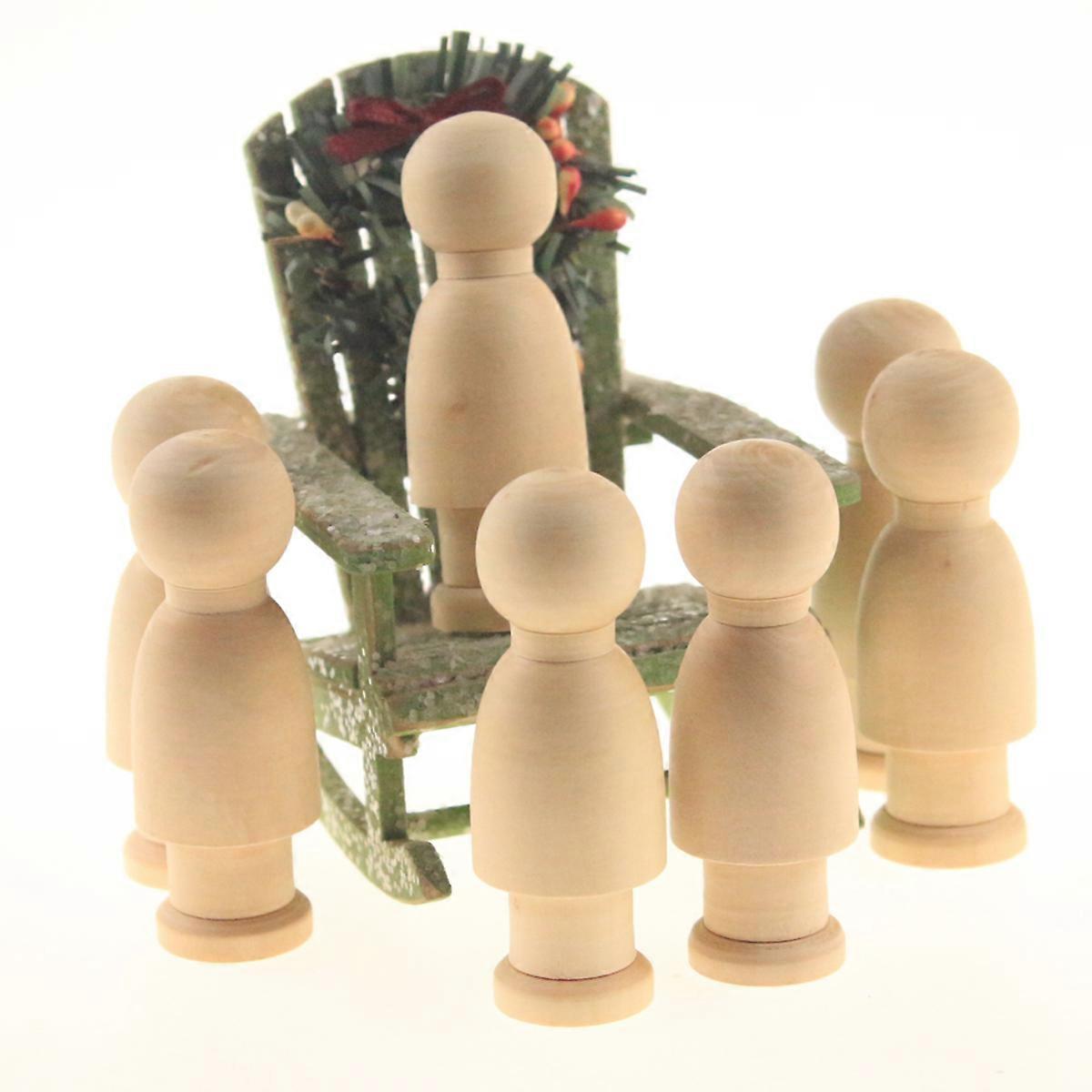 Wooden Puppet DIY Unfinished Dolls for Kids Playing 20Pcs Educational Craft Toys