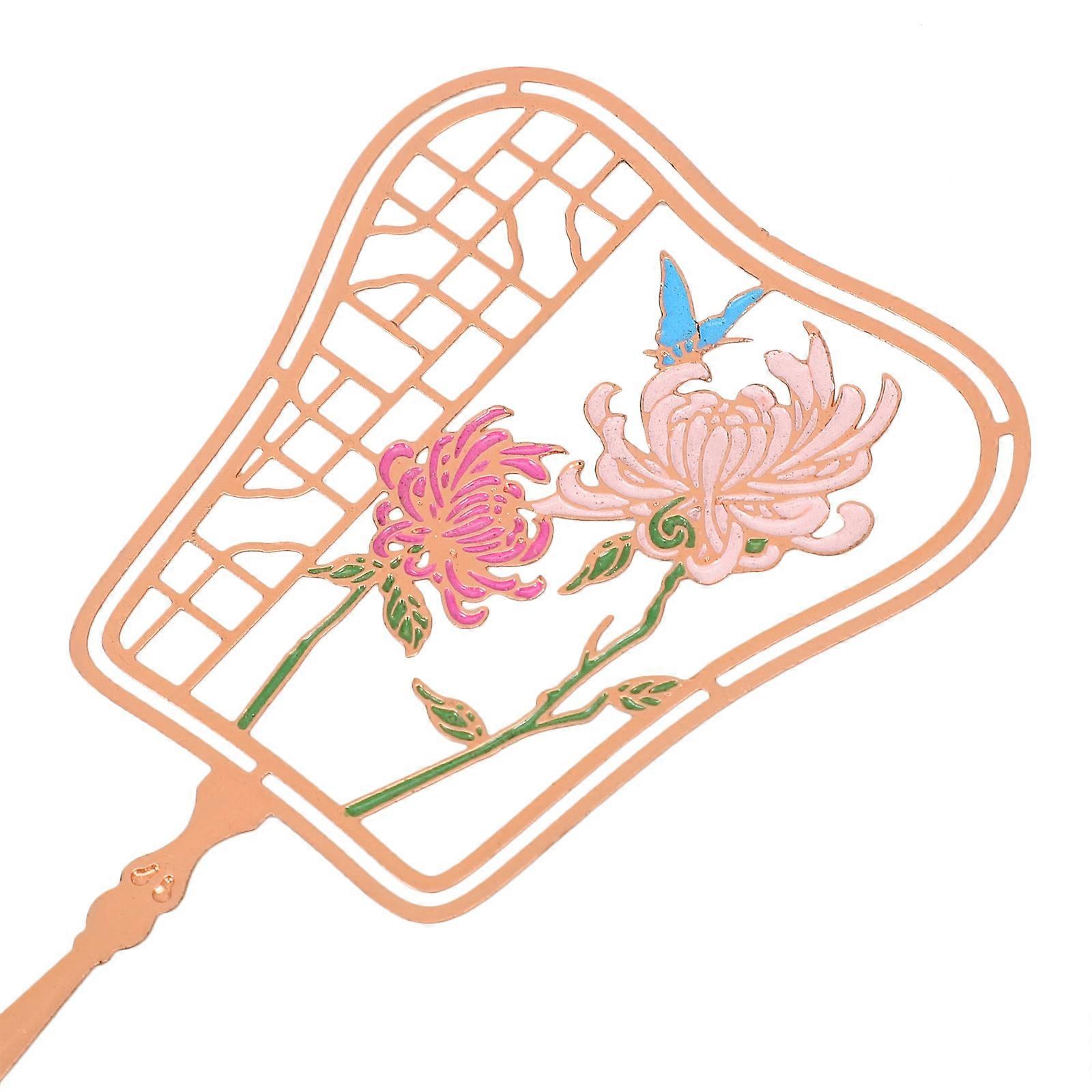 Chinese Style Fan Bookmark for Decor with Metal Material
