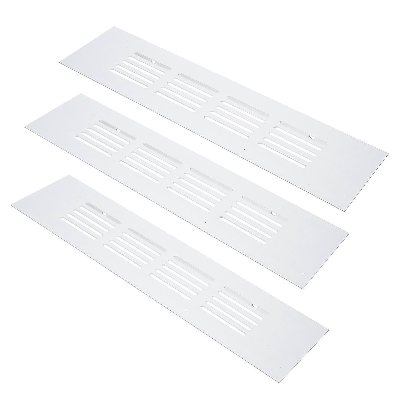 Mesh Panel Aluminum Alloy Rectangular Cabinet Ventilation Silver for Home Improvement 3Pcs