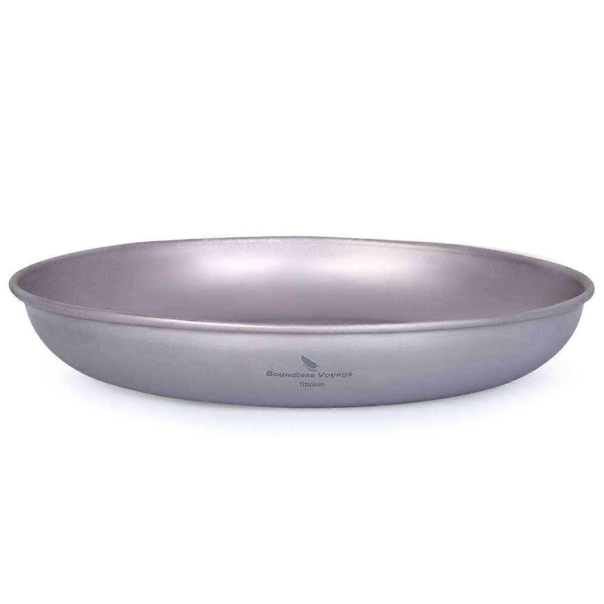 Ultralight Titanium Pan Dish Plate Ti15138B With Carry Mesh Bag For Camping Mess Kit Titanium Dishware And Utensils
