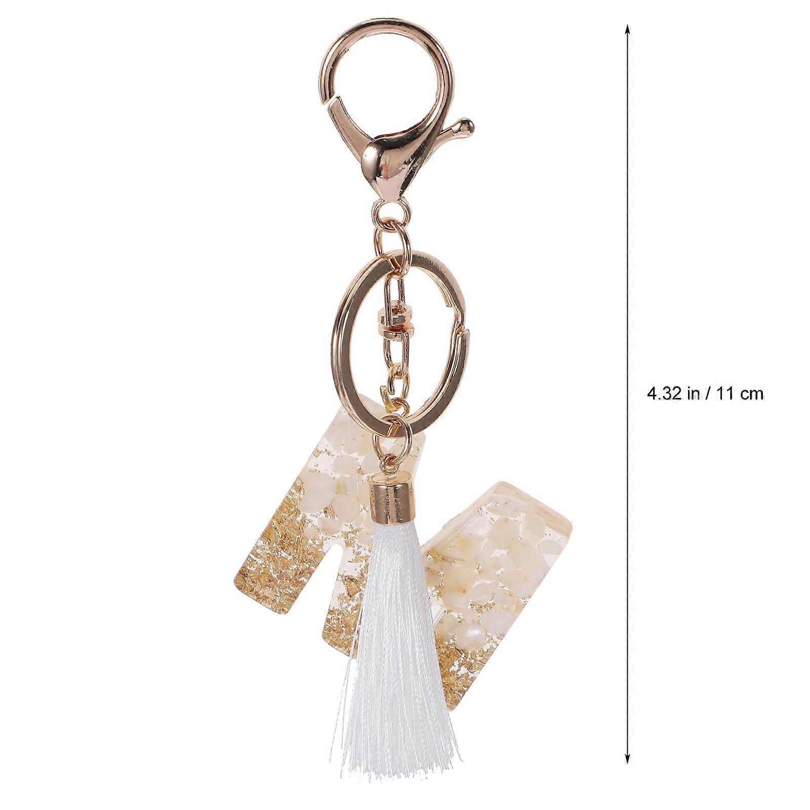 Bag Key Ornaments Alphabet Design for Decor 5Pcs Golden Key Chains