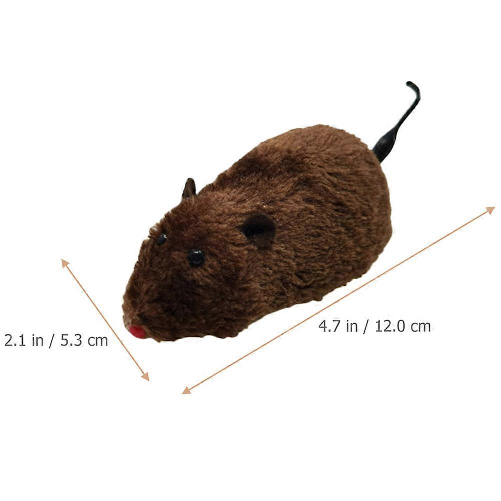 Wind Up Mouse Toy Mouse Shape Indoor Play Assorted Color Plush Plastic Interactive Toy 8Pcs