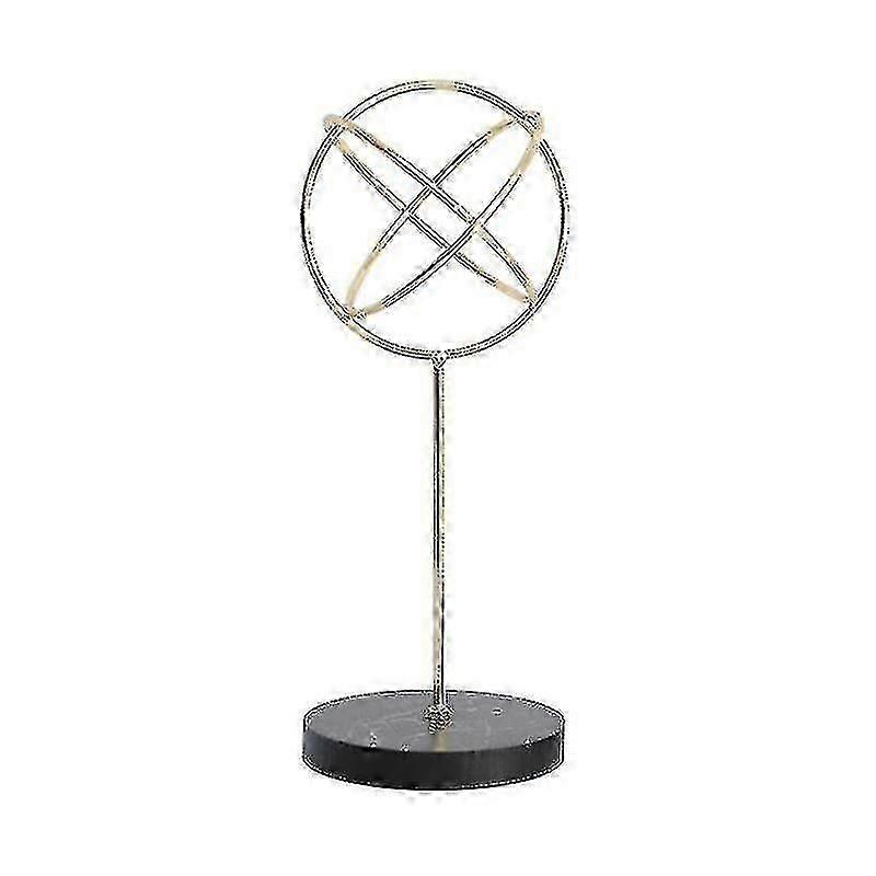 1pc Desktop Globe Shaped Ornament Metal Nordic Decor Geometric Decor (golden)