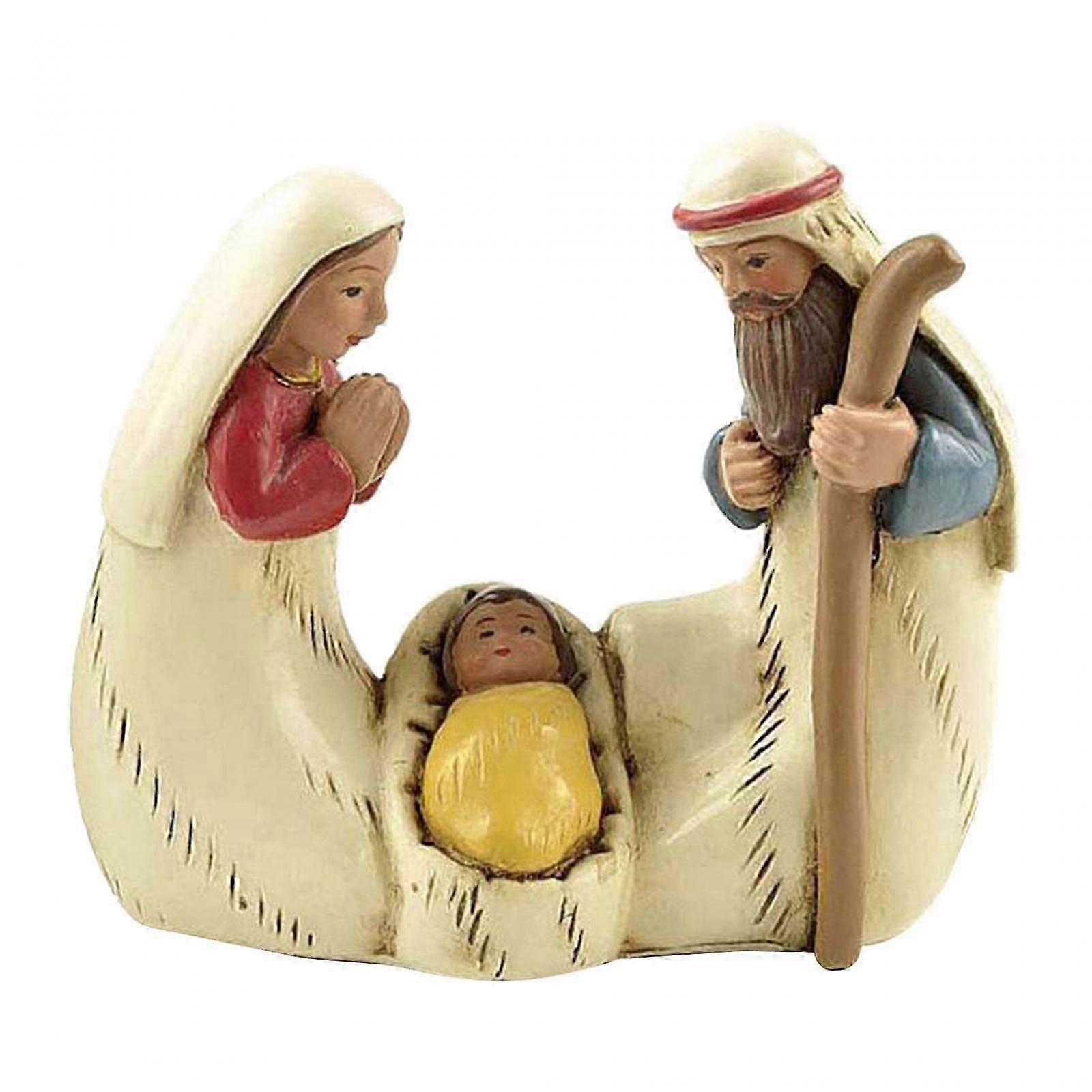 Nativity Scene Figures Statue Jesus Birth Decoration for Office Home Holiday