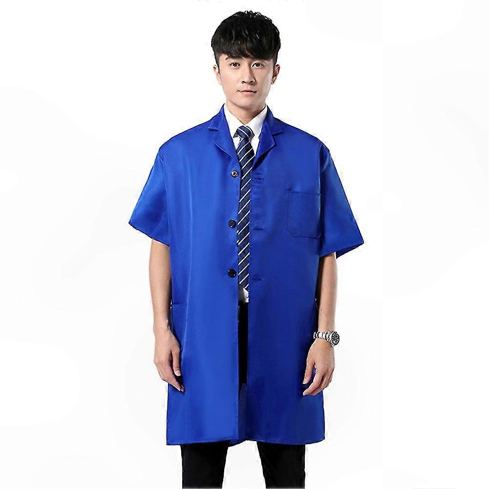 Men's Buttoned Lab Coat with Pockets for Warehouse Work Attire