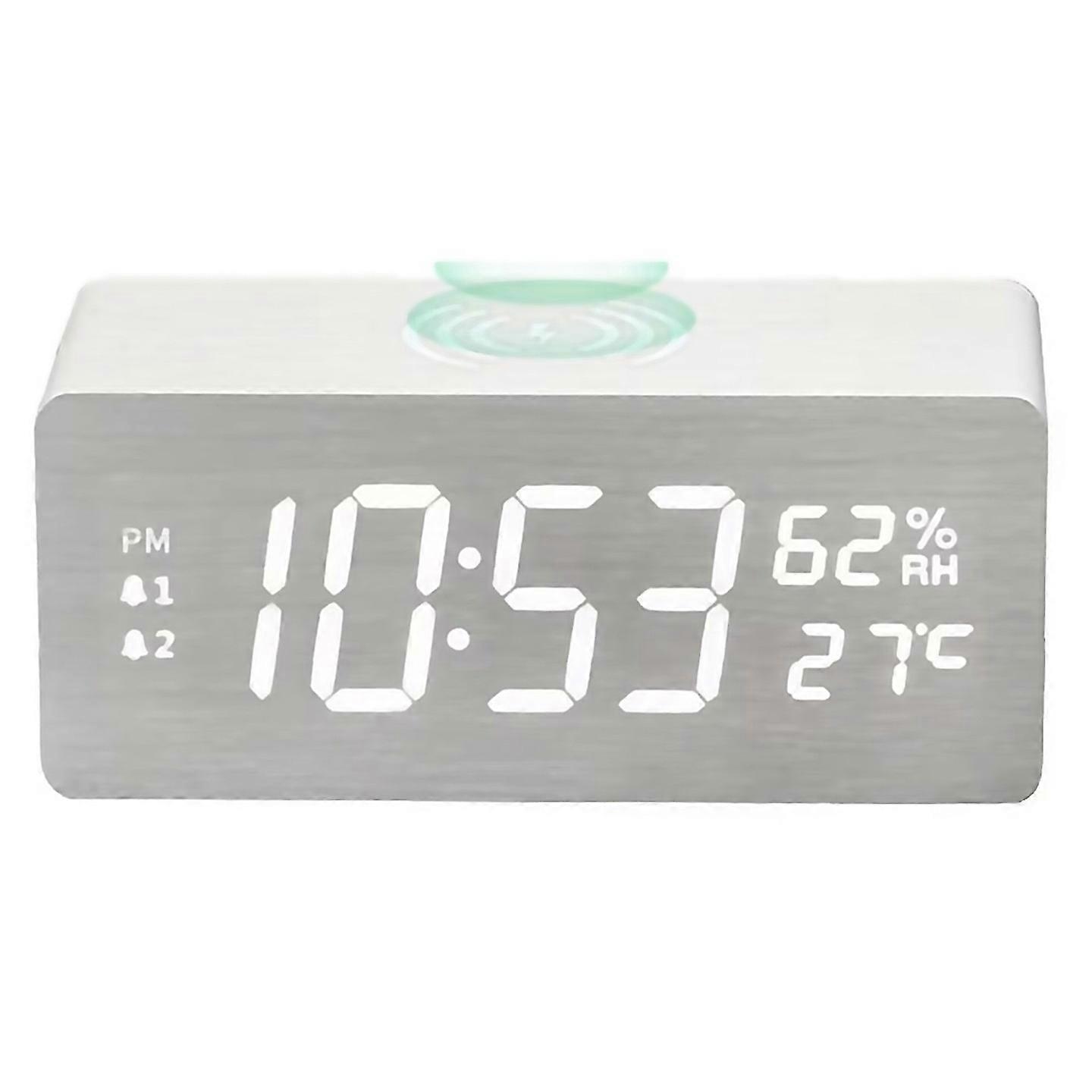 For 15w Fast Charging Wooden Charging Led Calendar Clock