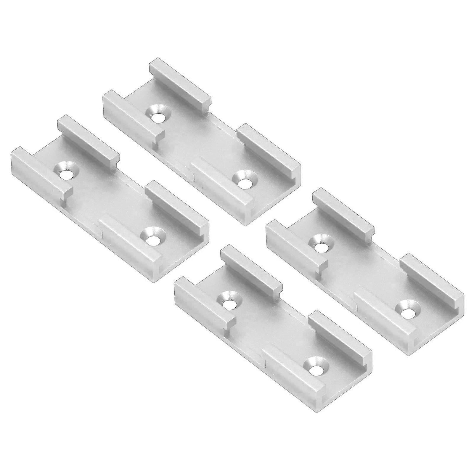 4PCS T Track Intersection Parts Aluminum Alloy Woodworking Cross Track Connector for Carpenter Silver