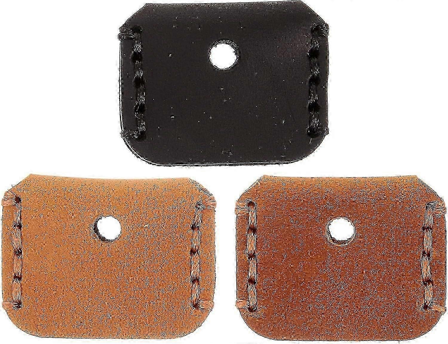 Set of 3 PU Leather Key Cap Covers with Markers for Key Identification and Protection