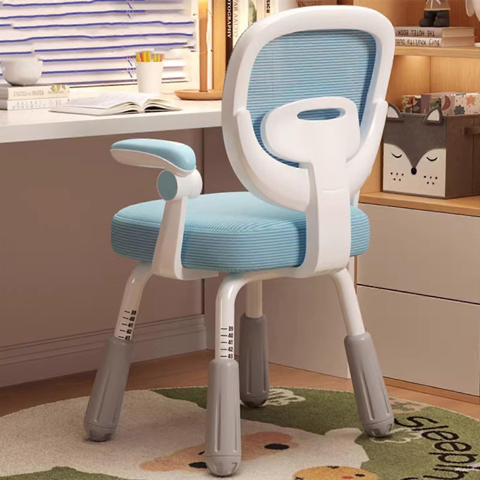Children'S Desk Chairs, Kids Plastic Chairs, Child Desk Chair With Handrails And Armrests, Breathable Mesh, Blue