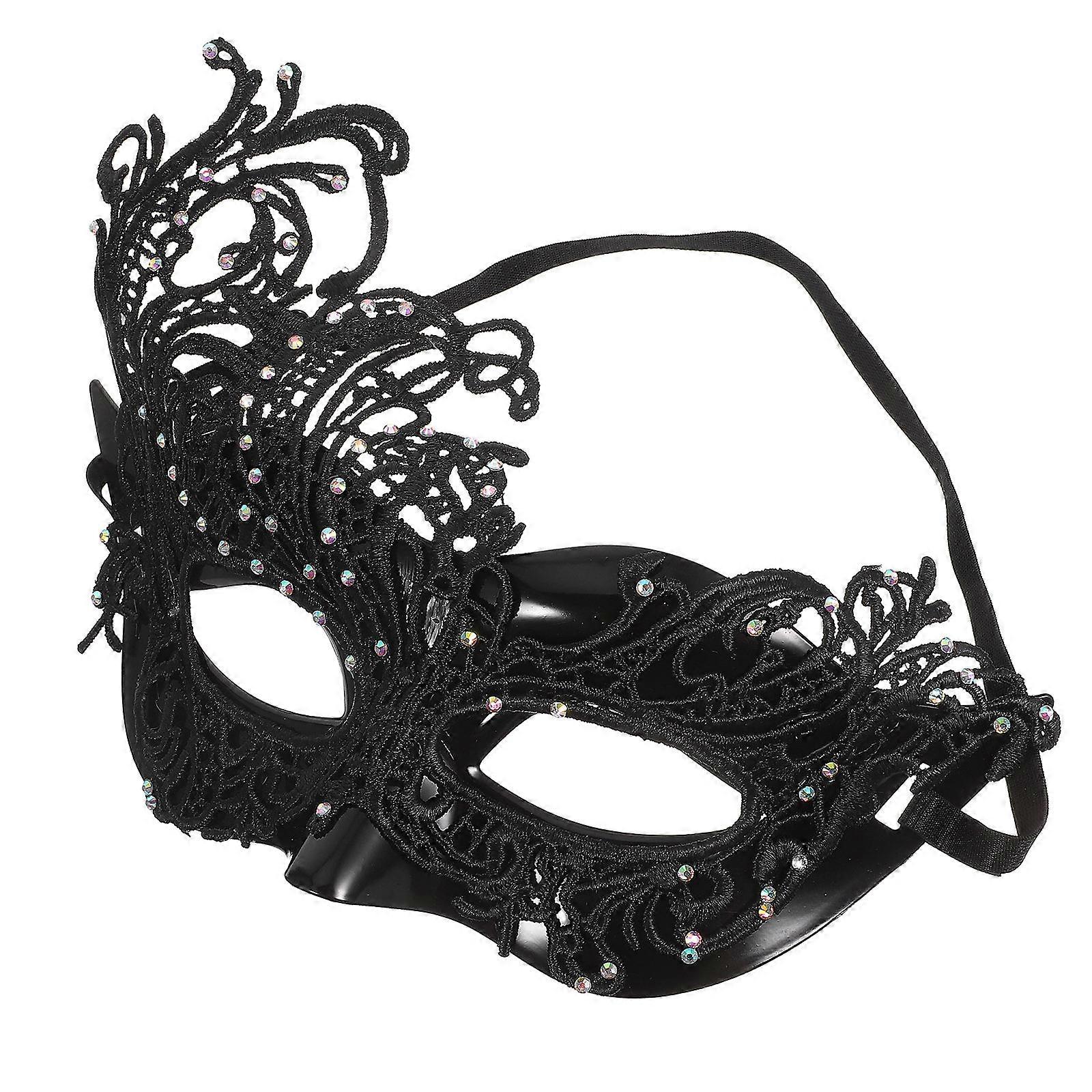 Masquerade Half Face Mask for Women with Lace Design for Halloween