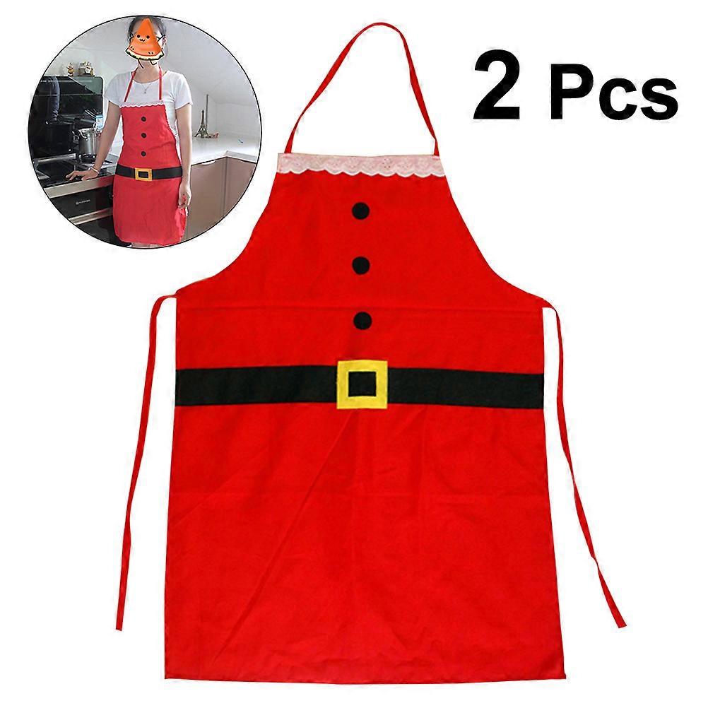 Adult Aprons Christmas Aprons for Cooking Chef Red 2Pcs Pack