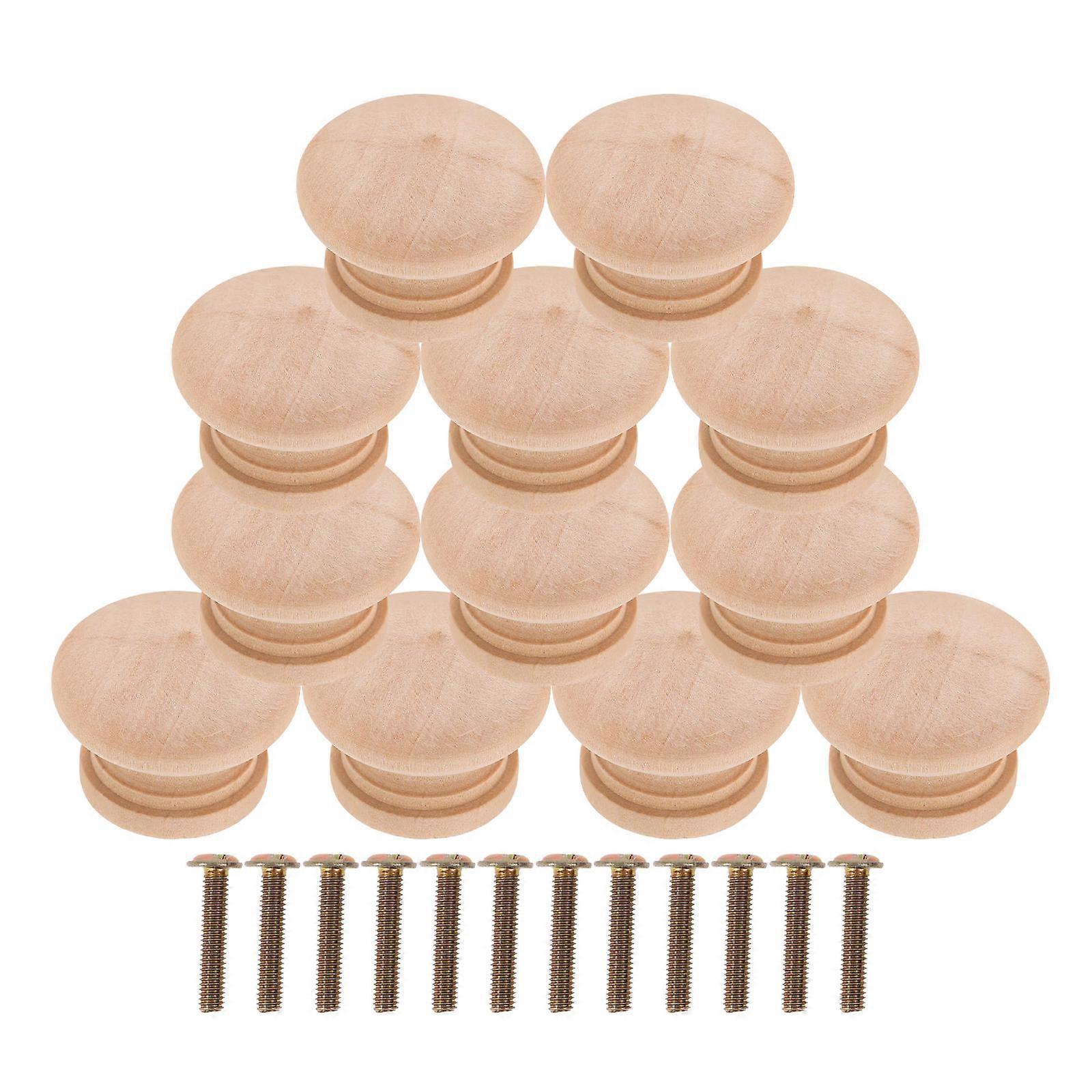 Wooden Door Handles Furniture Part for Cabinet Use with 60Pcs