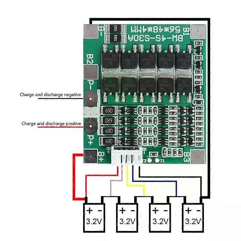 4S 30A 128V w/Balance 32V LiFePo4 LiFe 18650 Battery BMS Protection PCB Board