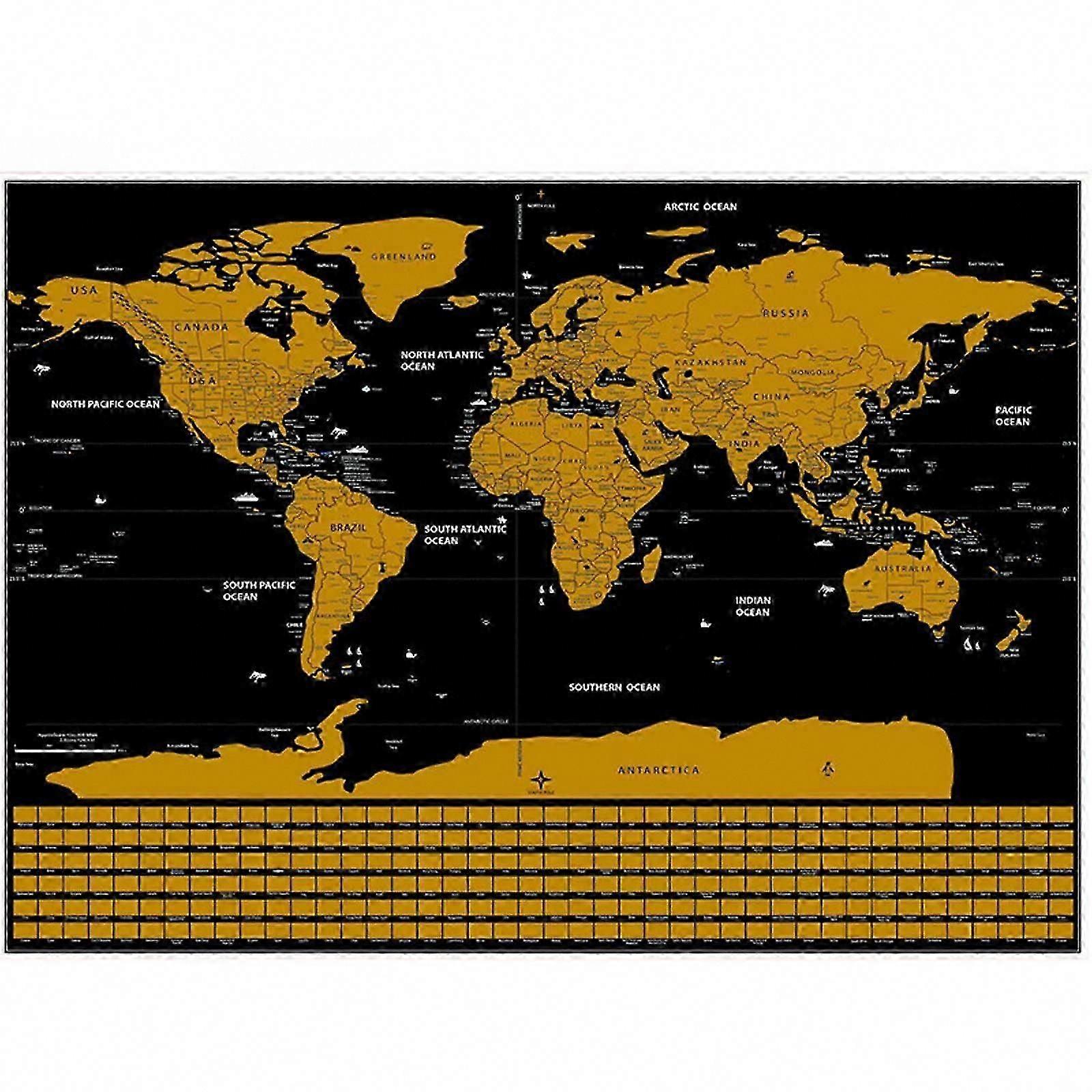 Scratchable World Map Poster - Travel Scratchers Map for World Exploration