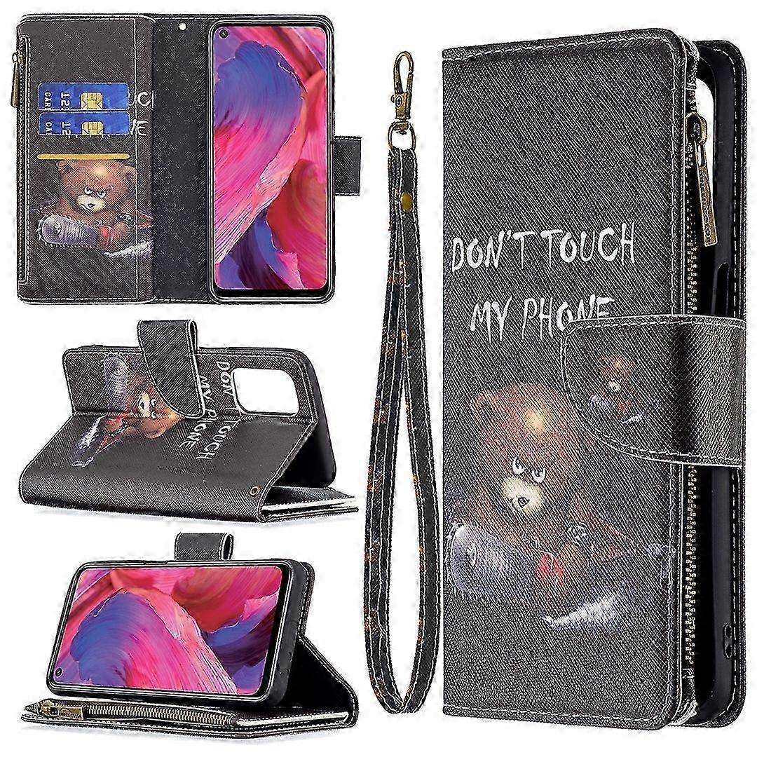 For Oppo A74 5g/a93 5g/a54 5g Colored Drawing Pattern Zipper Horizontal Flip Leather Case With Holder Card Slots Wallet