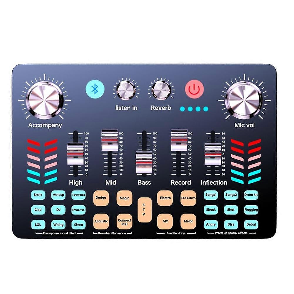 V19 Live Sound Card Professional Recording Singing Dedicated Equipment for Computer Phone Karaoke Mic Live Broadcast