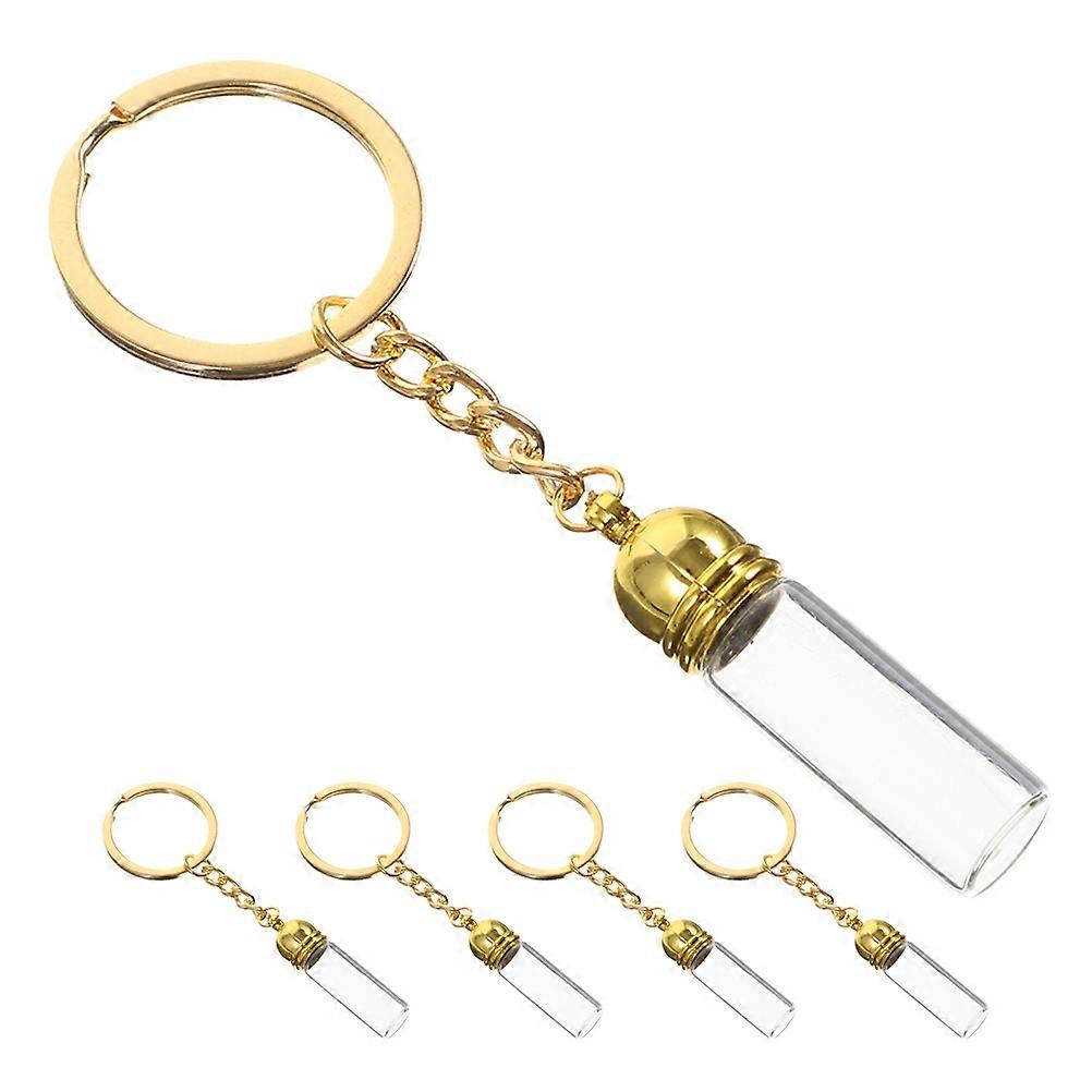 Tiny Glass Perfume Bottle Empty Keychain for Storage 15Pcs