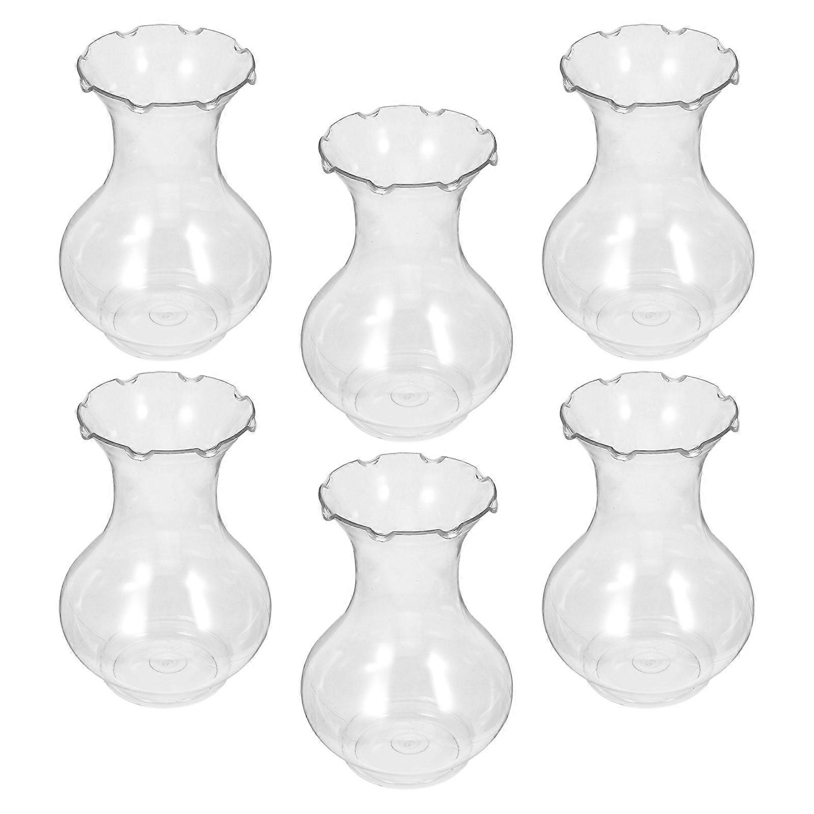 Transparent Flower Vase for Decoration with 12Pcs Clear Desktop Containers
