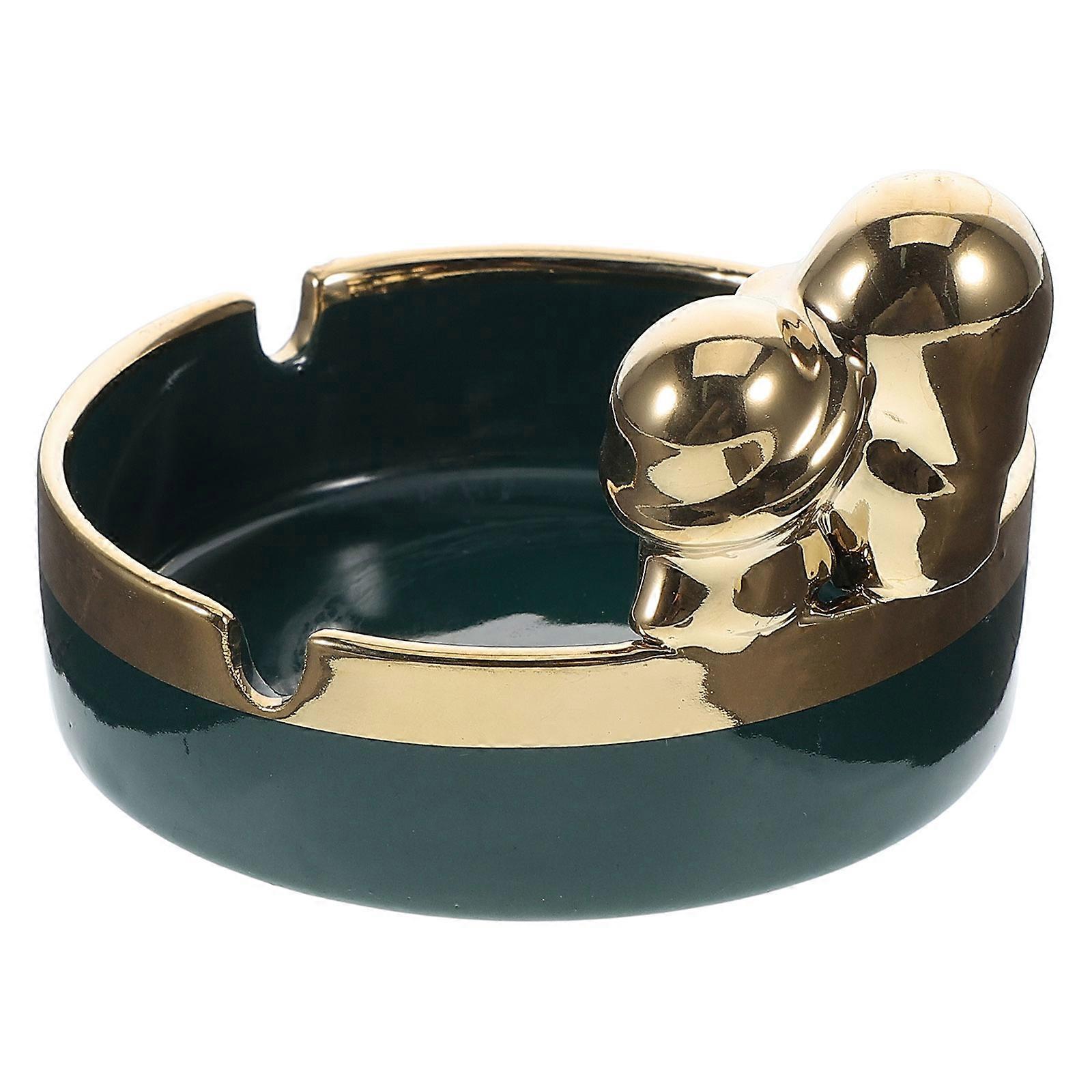 Ceramic Ashtray for Smoking with 2Pcs Portable Indoor and Outdoor Use
