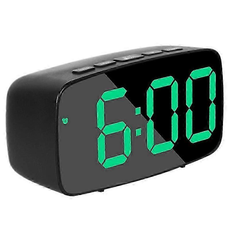 المنبه الرقمي الذكي بجانب السرير ، ساعة مكتب USB LED LED الخضراء للسفر مع درجة حرارة التاريخ 12 / 24H Snoo