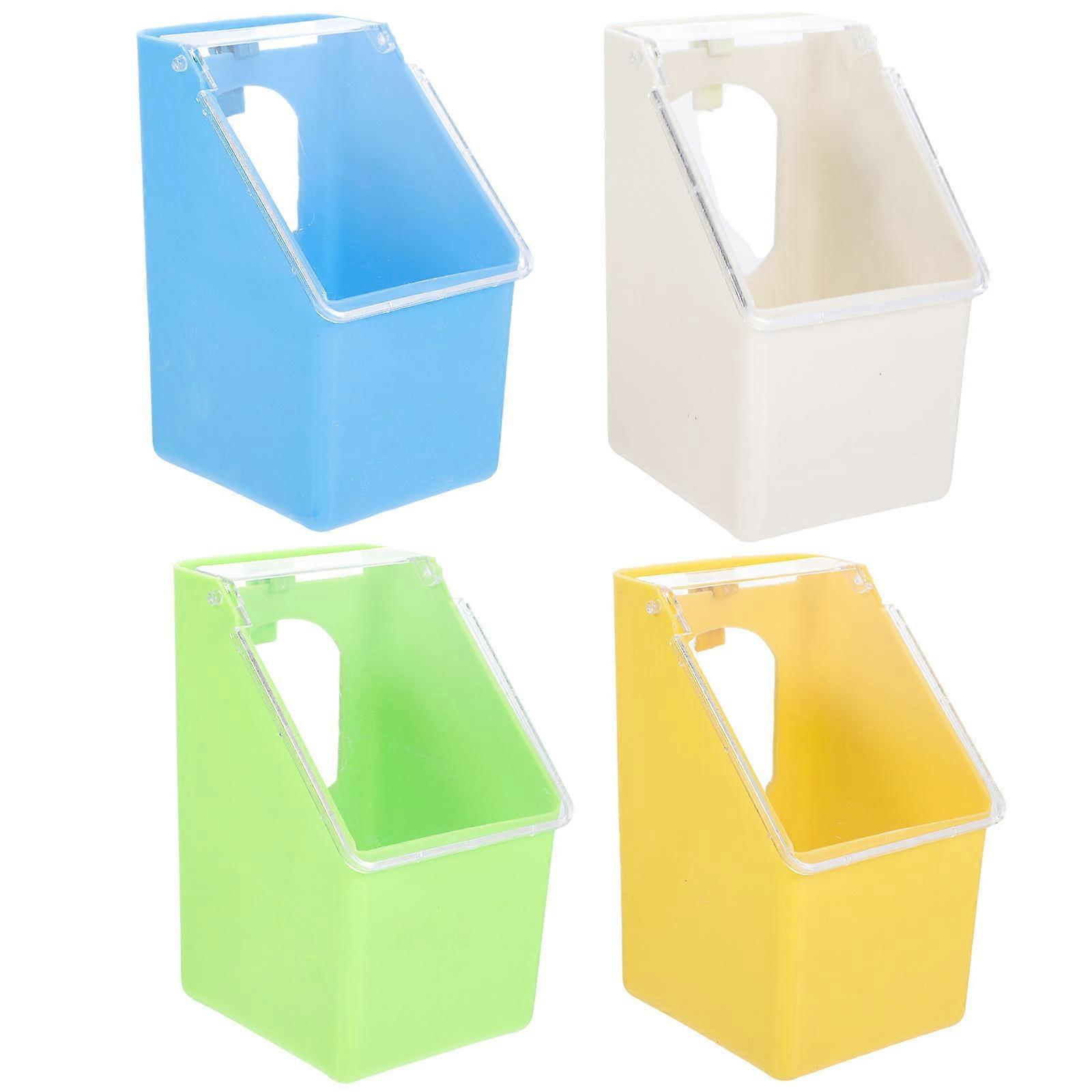 Durable Bird Feeder 12 Pcs Rectangular Cage Accessory For Pigeons Cage Use 5.5X3.5X9.4in Easy To Install Feeding Tool