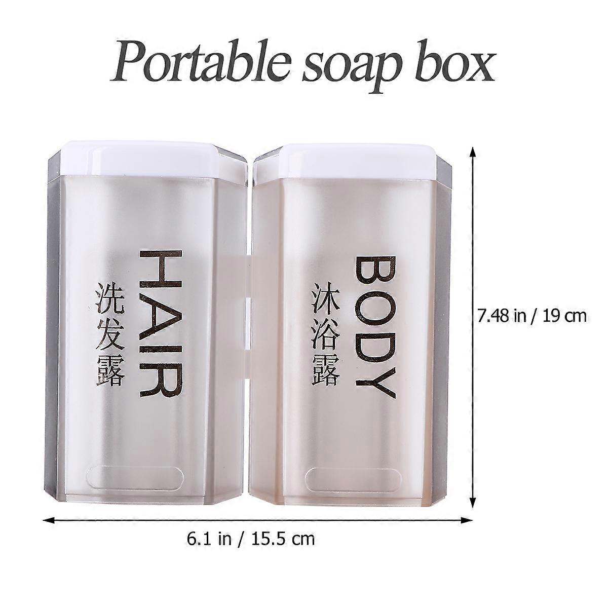 Manual Soap Dispenser 2 Sets 500ml Square Portable Liquid Holder White for Shower Room and Club Use