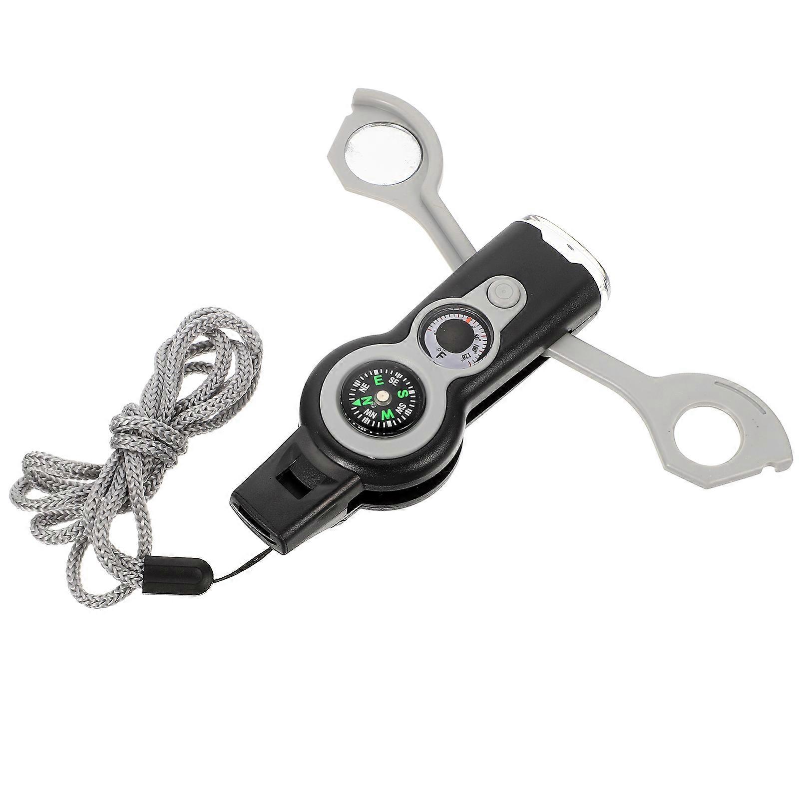 Outdoor Survival Whistle 2Pcs With Compass And Thermometer For Emergency Situations Multi Color Outdoor Adventure Gear