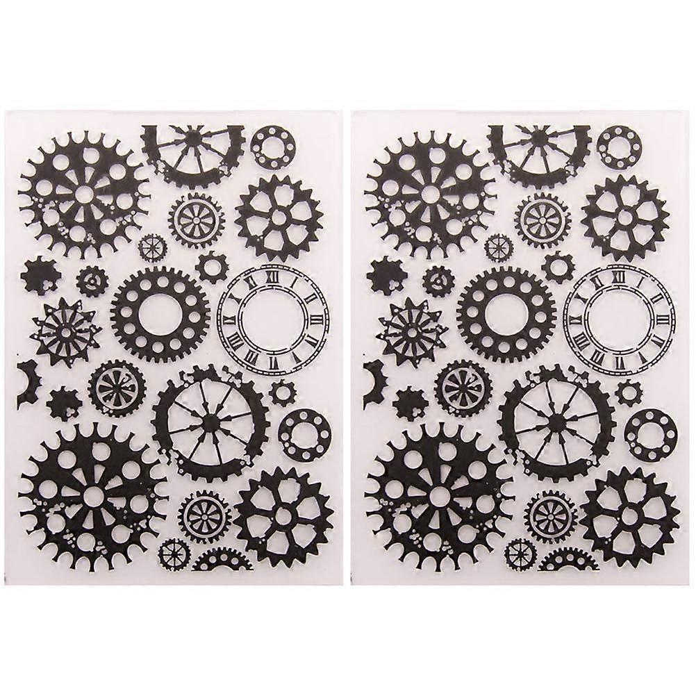 DIY Bump Embossing Dies Plastic Template for Decoration 2Pcs Craft Tool