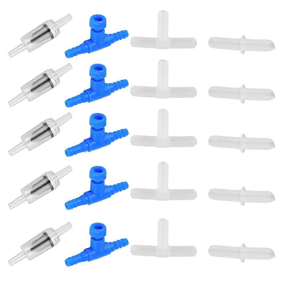 Aquarium Air Flow Distributor 20Pcs Double-head Valve Fish Tank Accessories 4x2cm Practical Design
