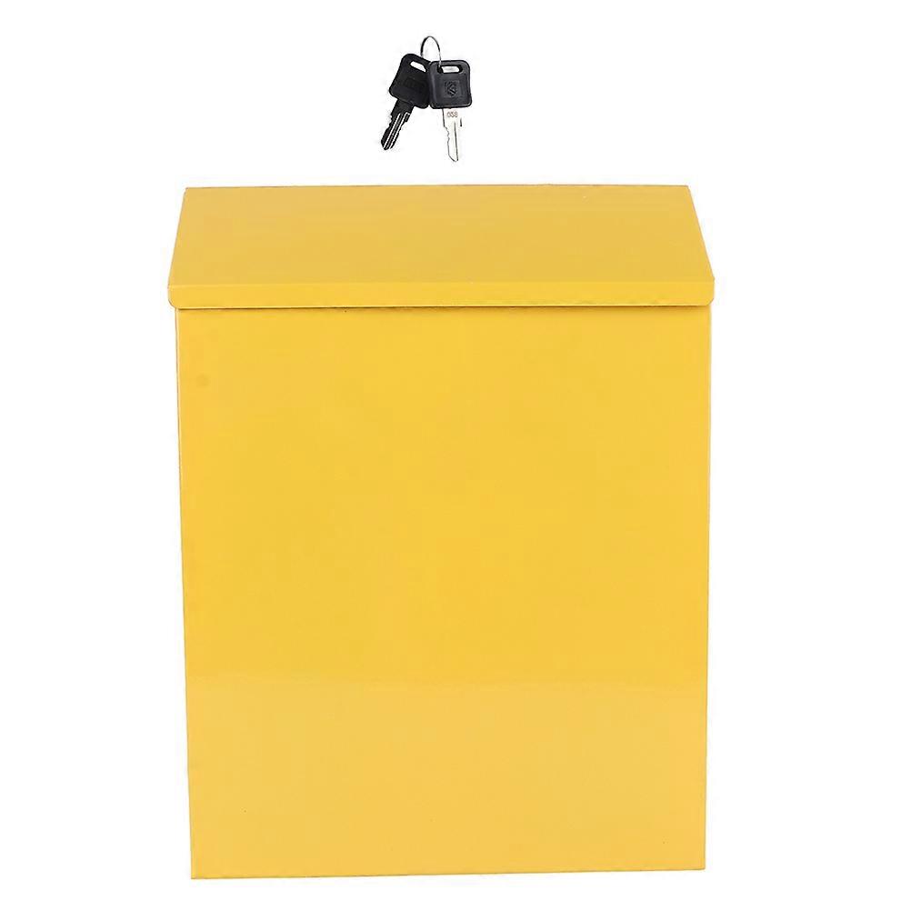 Yellow Wall-Mounted Mailbox Letter Box for Storage Use 6Pcs Iron