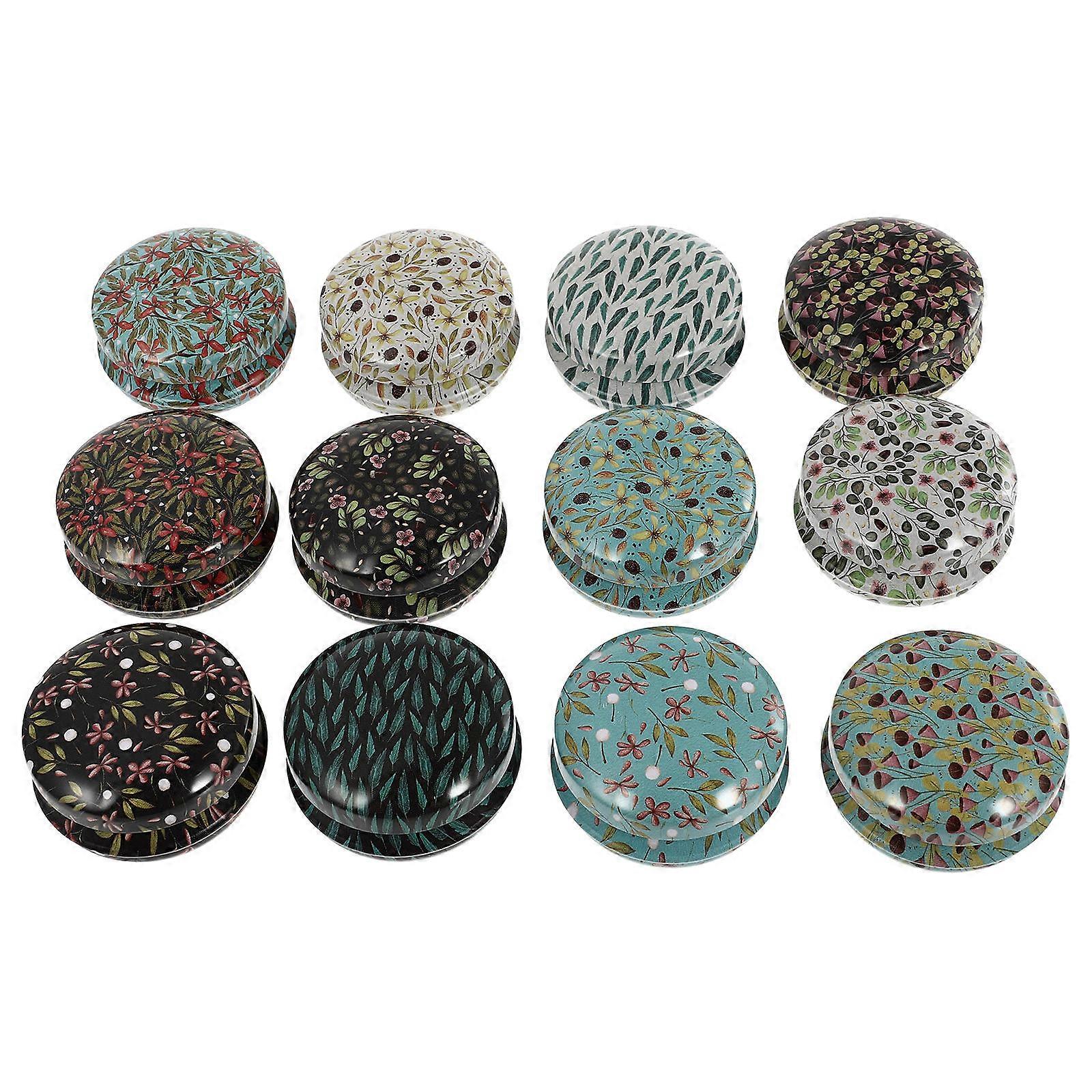 12Pcs Mini Tin Candle Containers for Storage Round Tinplate Boxes