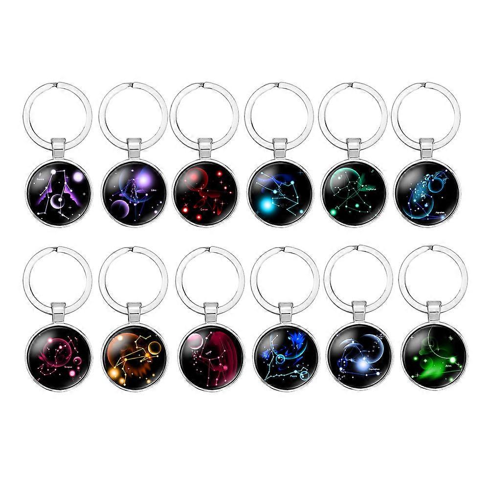 Keychain 2Sets Pendant Set for Decoration with Zodiac Star