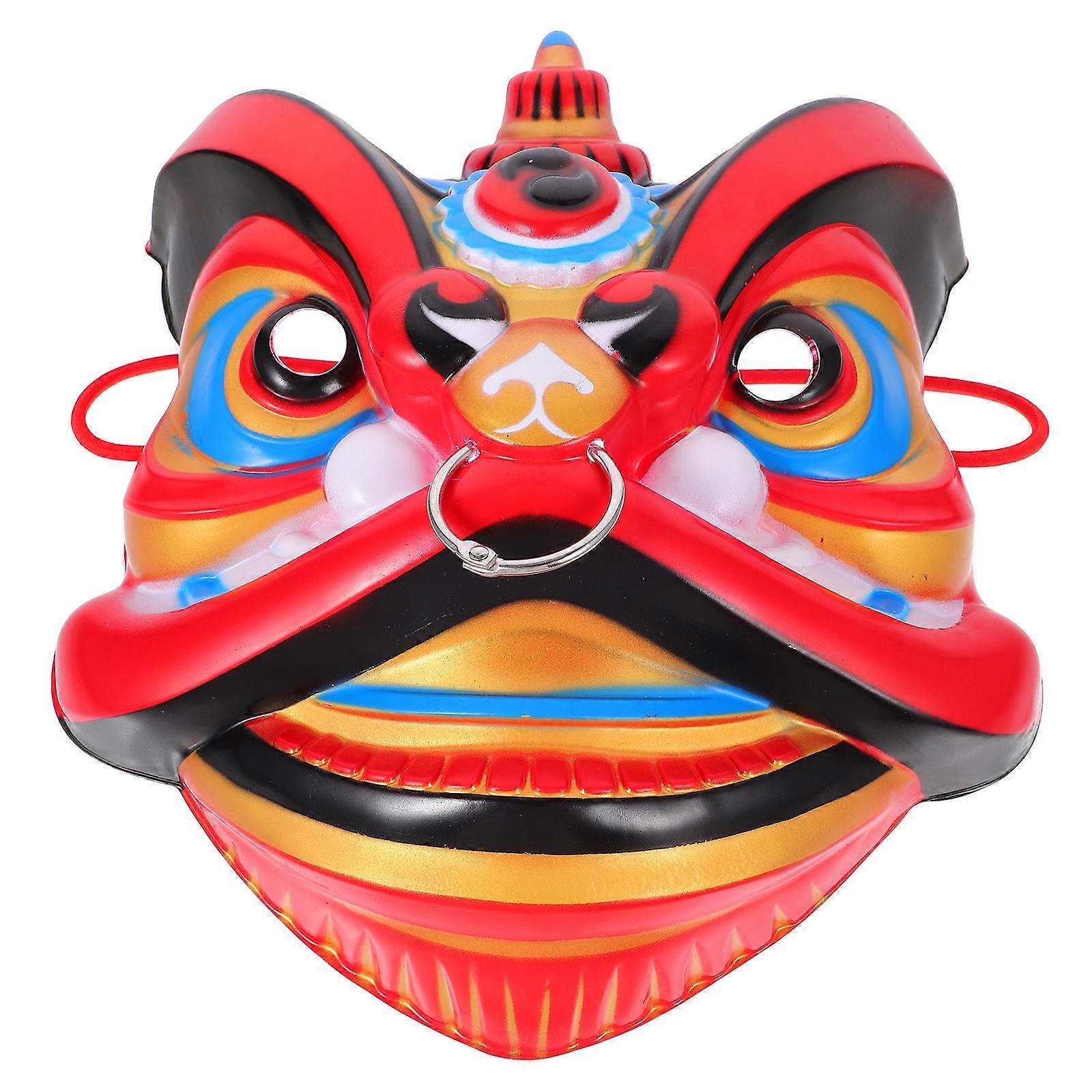 Chinese Dancing Lion Mask Mask for Party 3Pcs Plastic