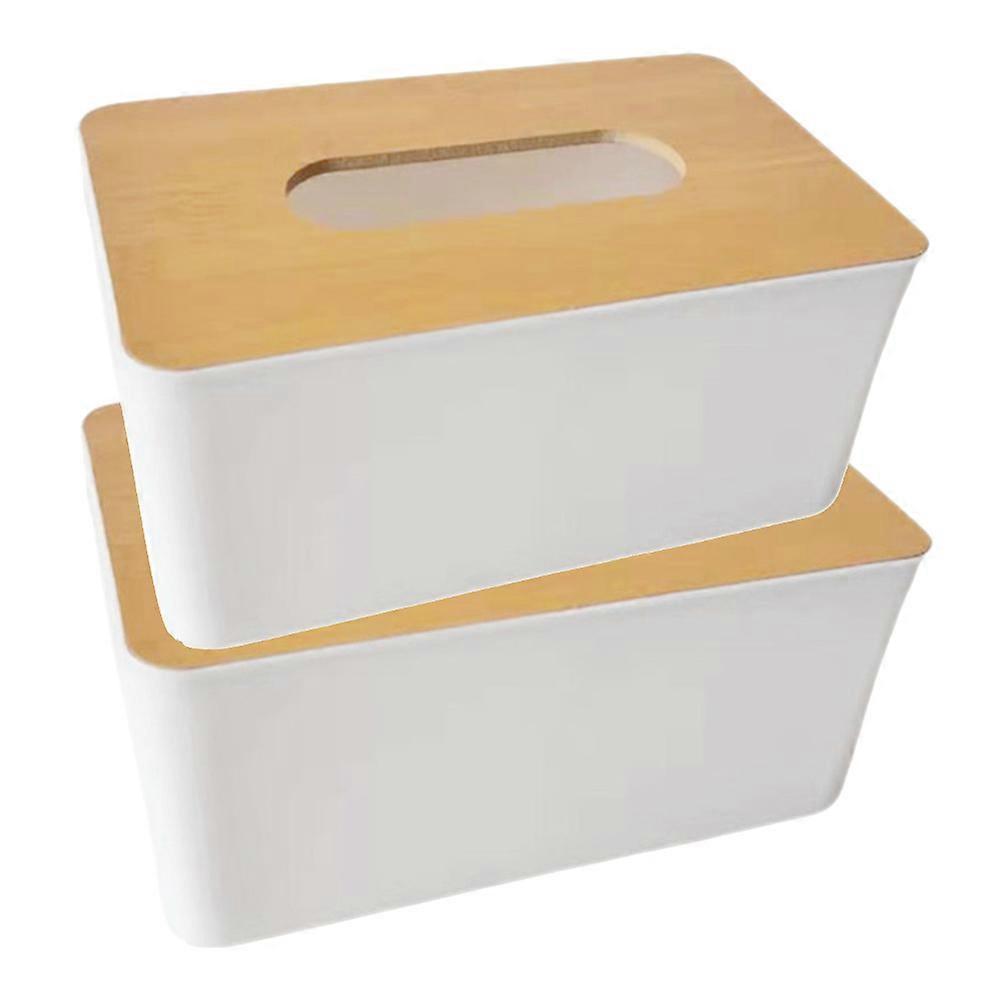 Rectangle Tissue Box Cover Khaki for Office 4Pcs Tissue Box Holder