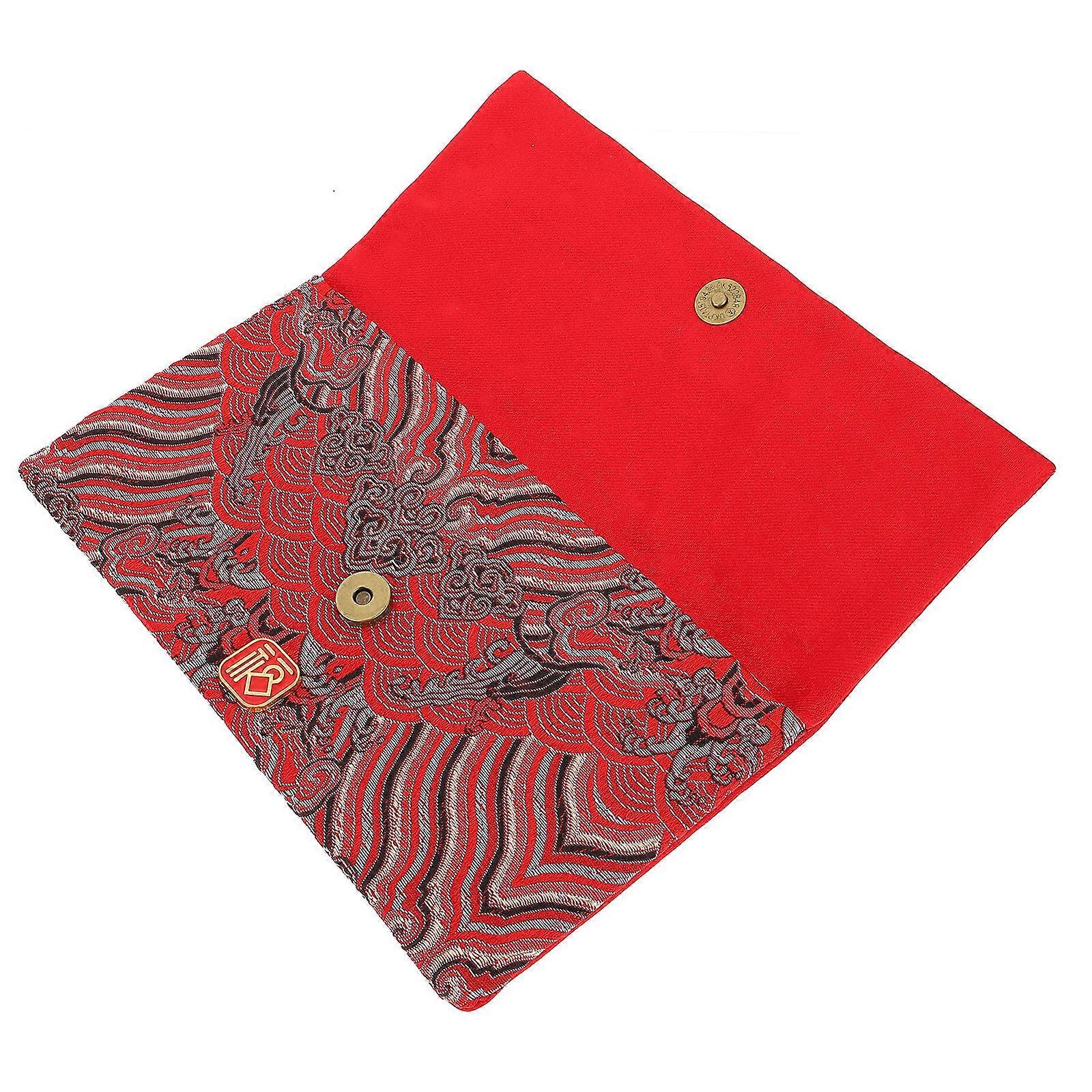New Year Red Envelope Cloth Red Packet for New Year 1Pcs Money Storage Packet