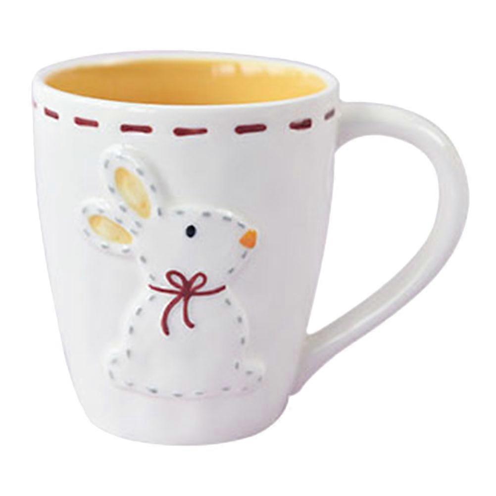 Creative Ceramic Coffee Cup Rabbit Mug for Home Use 1 Piece White