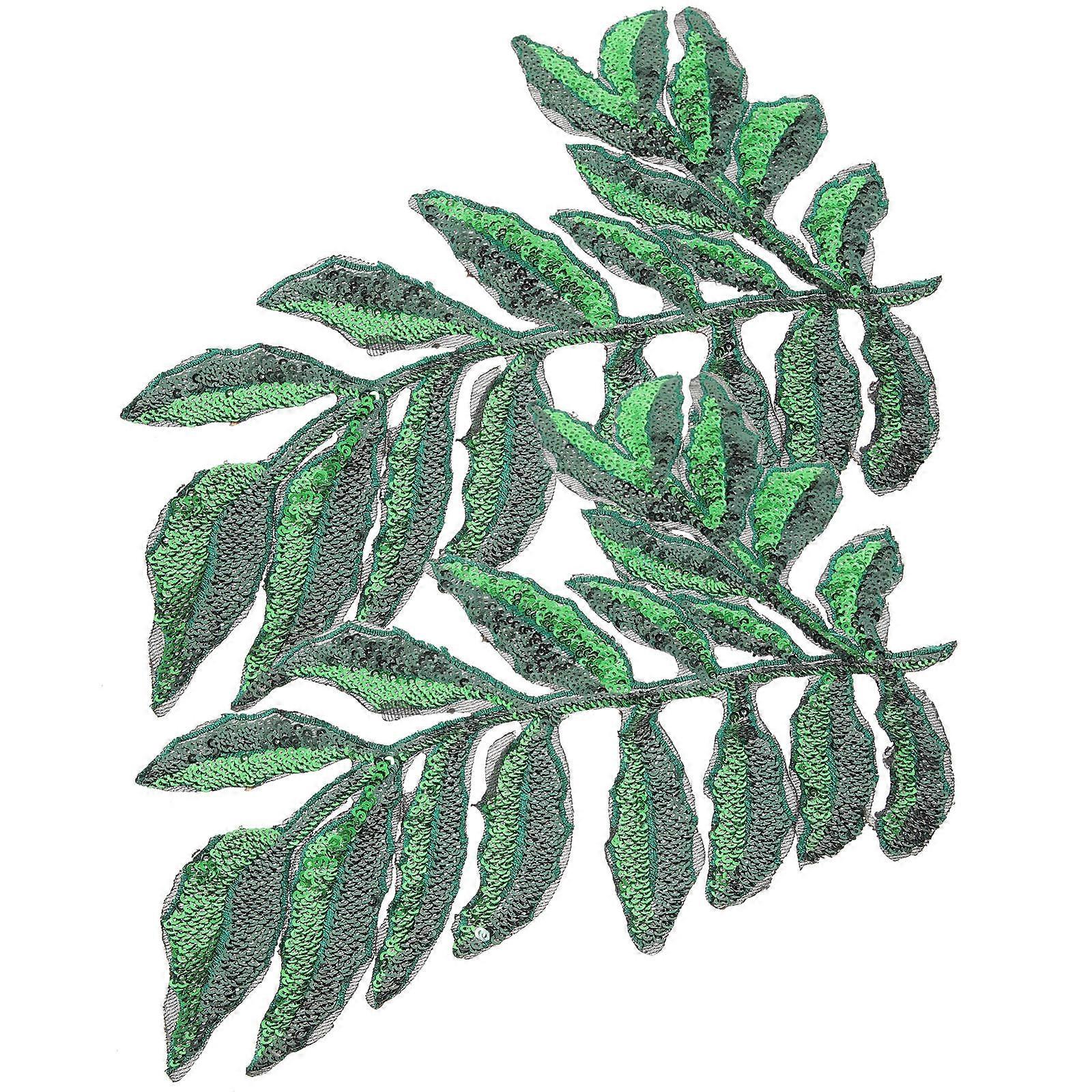 Iron On Leaf Patches 4Pcs Embroidery Appliques Perfect For DIY Projects Clothing 9.82x7.86in Durable