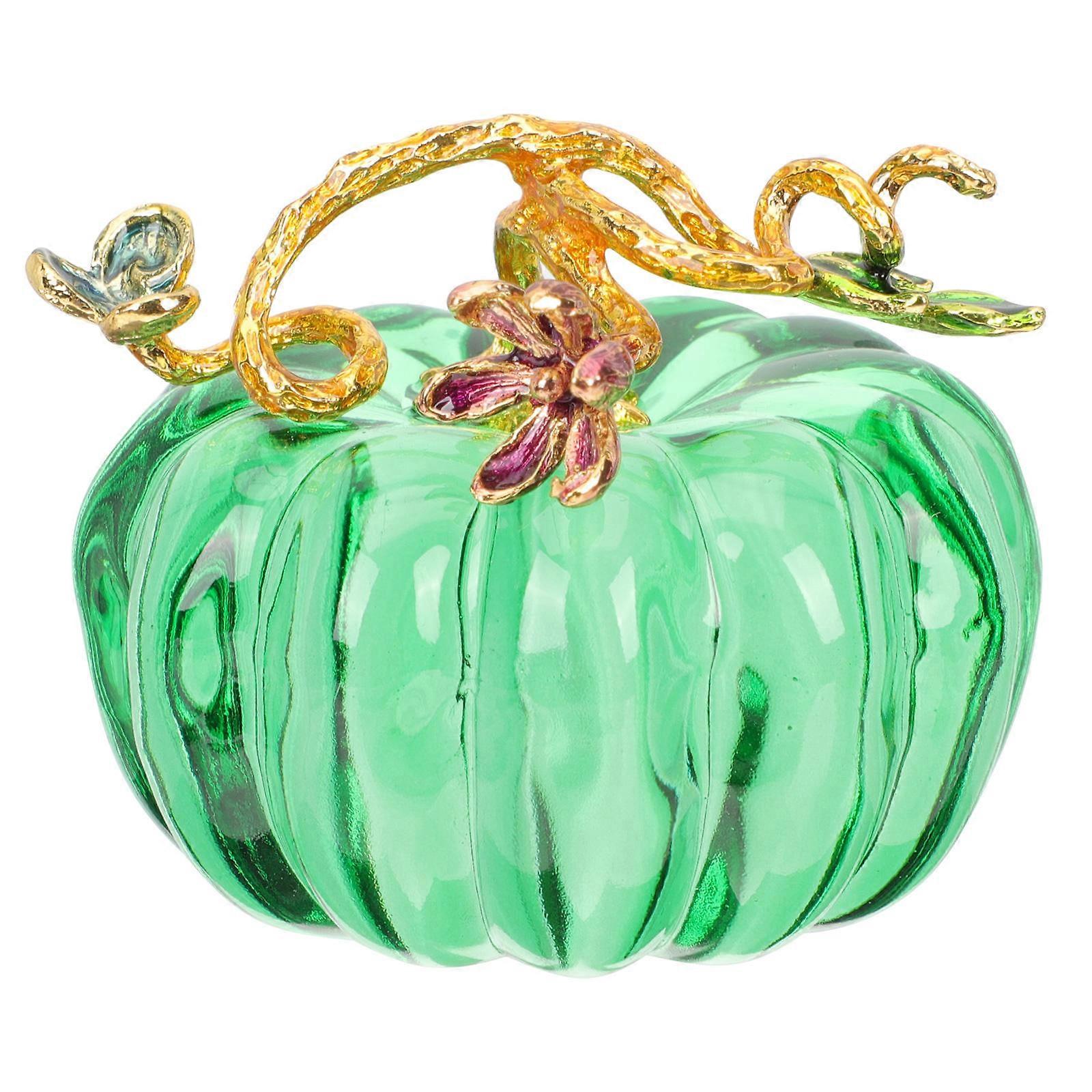 Crystal Pumpkin Ornaments for Desktop Decoration with 5Pcs Set