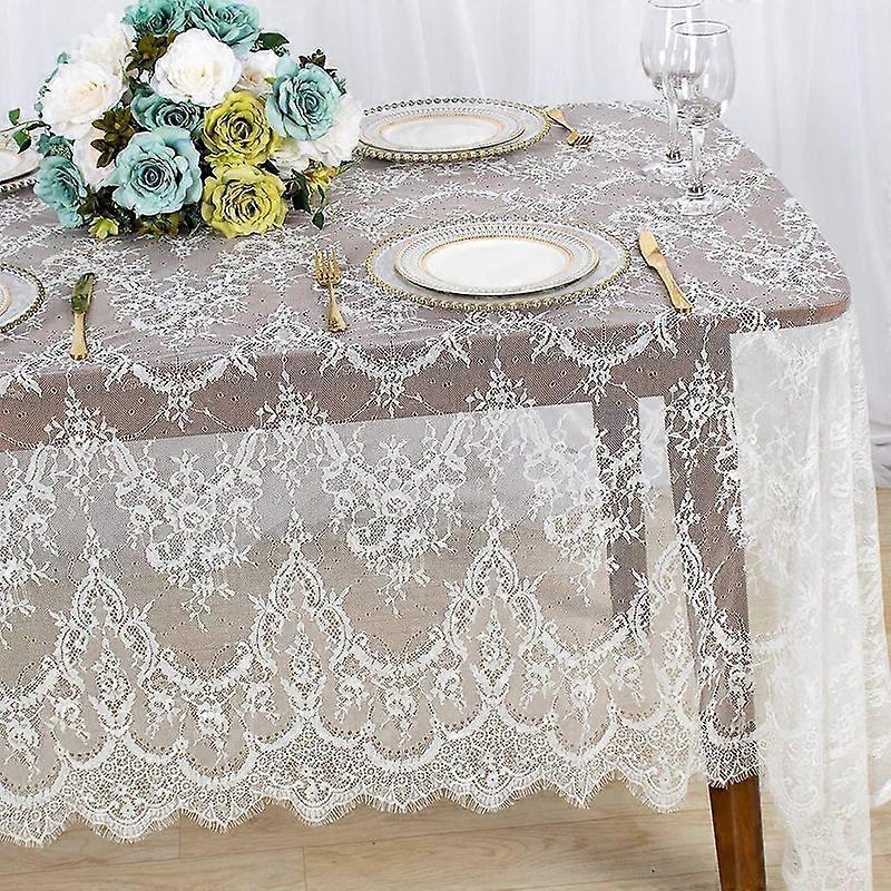 Minglan Lace-tablecloth-rectangular 60x120-inch White Rectangle Overlay Tea Tablecloth Lace Tablecloths Long Rectangular Tablecloth Lace Tablecloth 60
