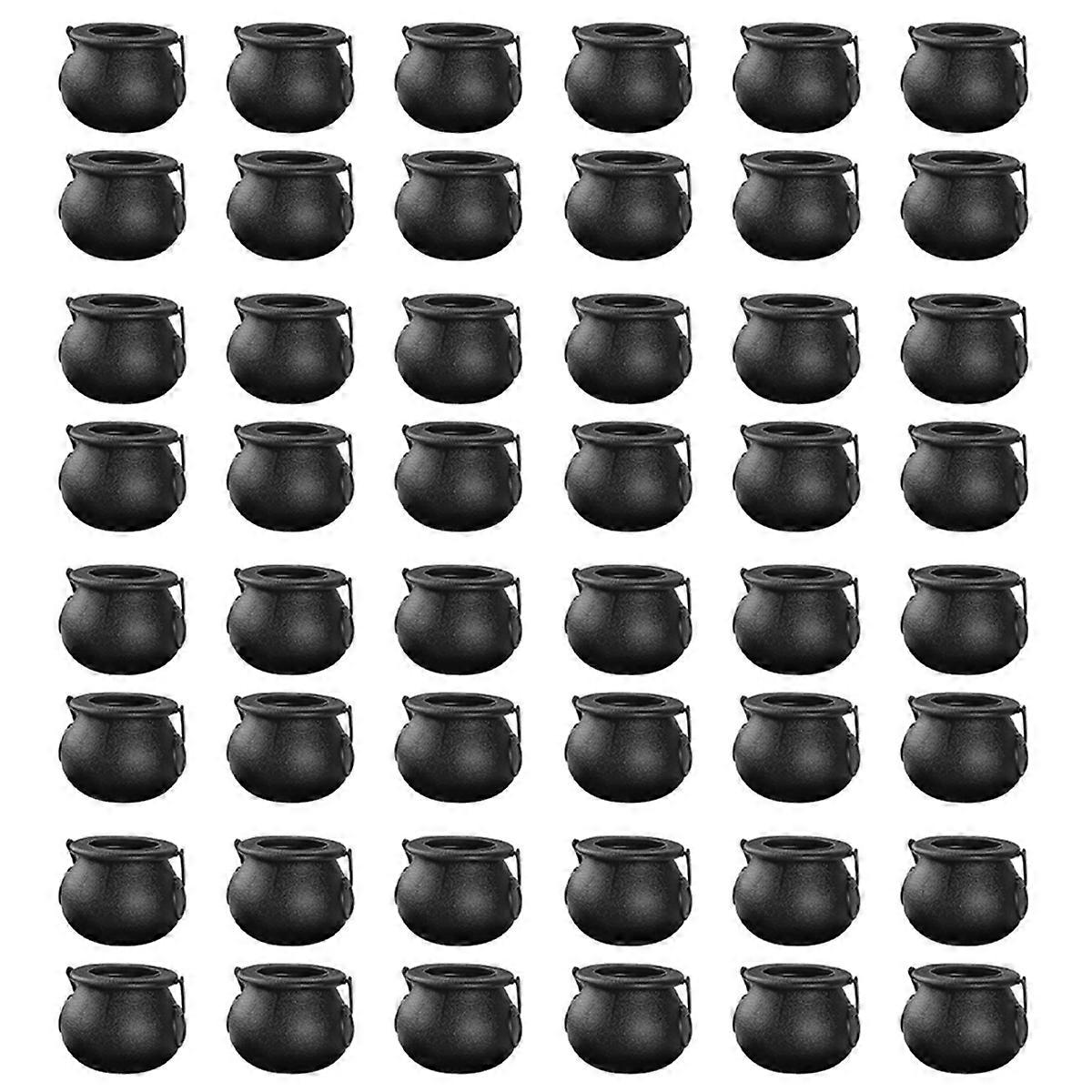 12Pcs Mini Black Cauldron with Handle Halloween Mini Witch Cauldron