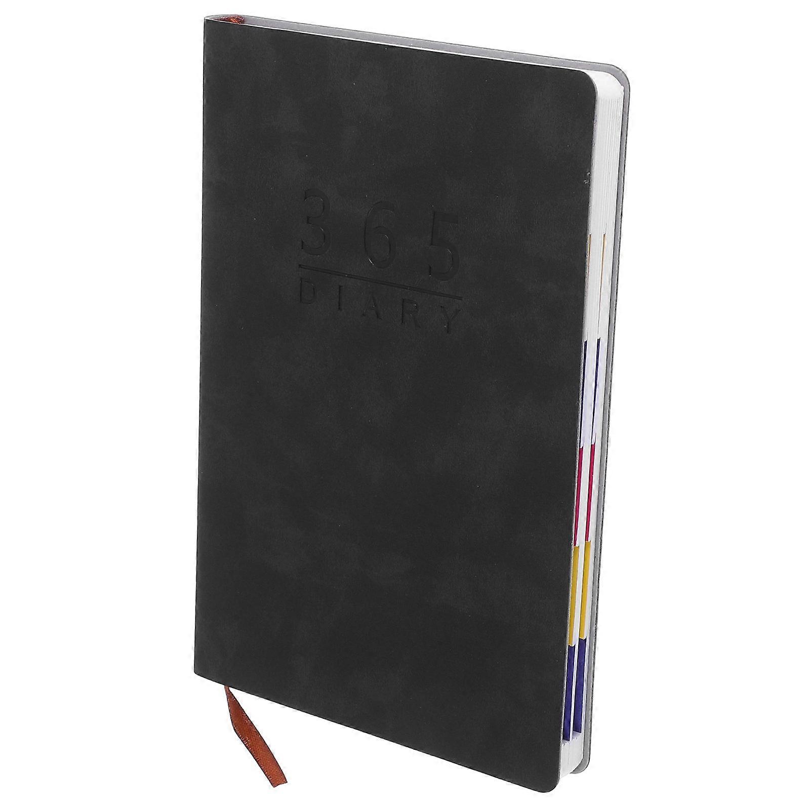 Student Planner Daily Schedule Planner for Writing 3Pcs Black Hardcover